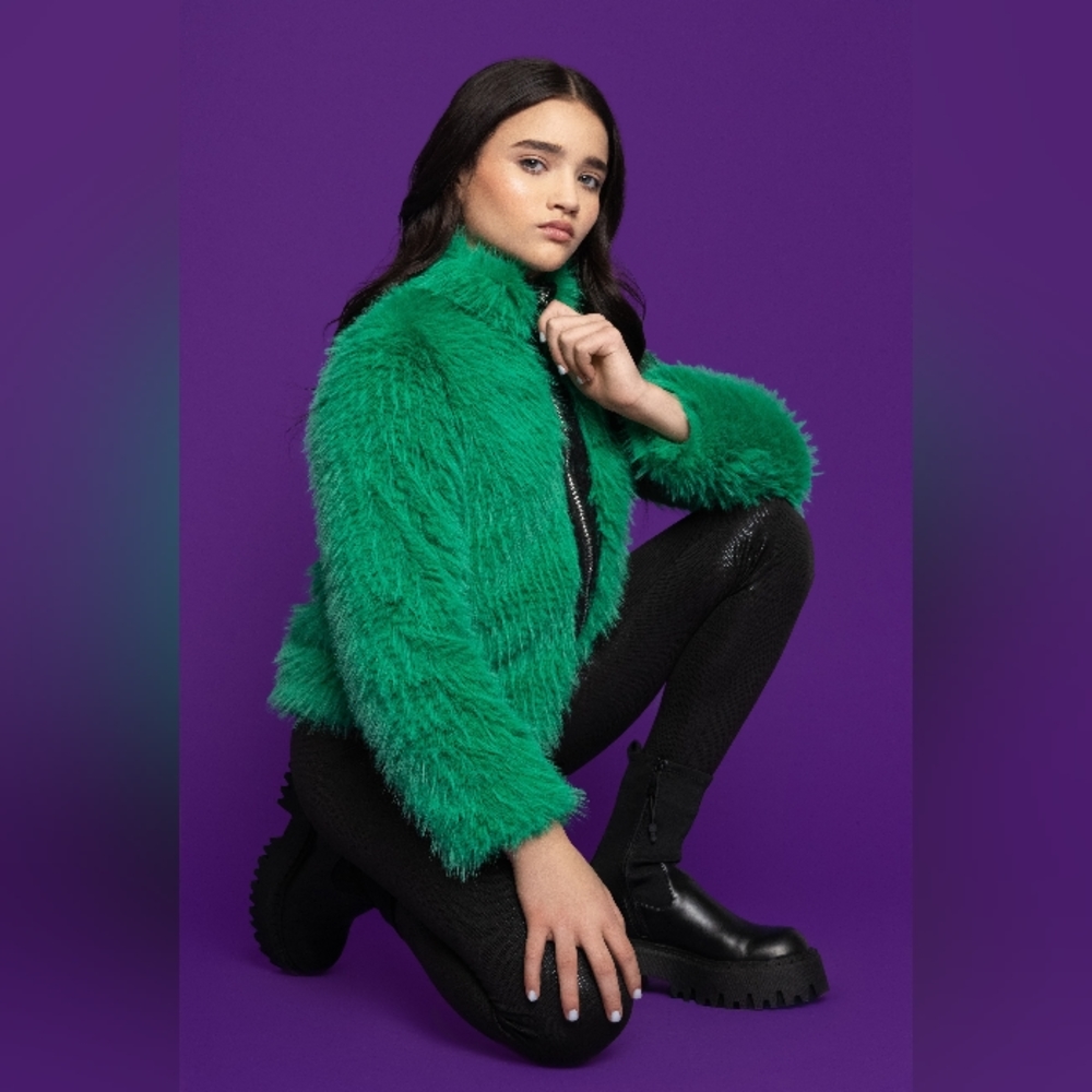 Mia New York Fall Lux Fur Green Jacket